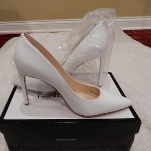 White Leather Pumps